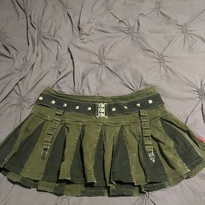 Vintage TRIPP NYC militia army green skirt rare Y2K aesthetic emo hot topic goth